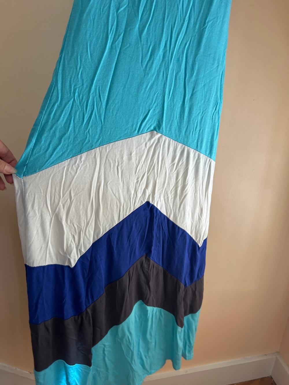 5th & Love Colorblock Maxi Dress Blue Aqua White Sleeveless Women’s Small - Picture 2 of 8